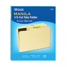 1/3 Cut Letter Size Manila File Folder (100/Box)