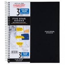 3- Subject Five Star College Ruled Notebook