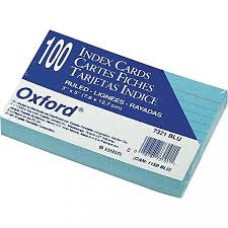 Oxford Index Cards - Blue - 3" x 5" -100 count