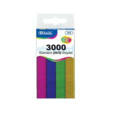 Metallic Color Staples, 3000 Ct. Standard (26/6) 