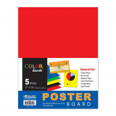  Multi Color Poster Board, 11" X 14", 5 sheets