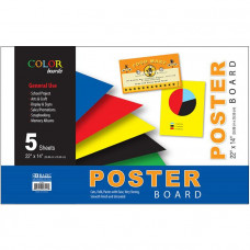 Assortment Color Poster Board, 22" X 14", 5 sheets