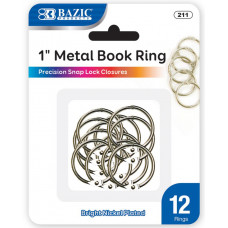 1" Metal Book Rings (12/Pack)
